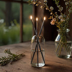 Silver / 3 Oil Candles with Glass Container