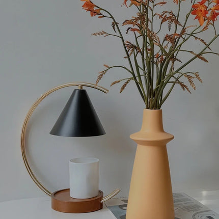 Dimmable Wax Warmer Lamp with Timer Function & Wood Base | Elegant Home Decor for Soothing Fragrance