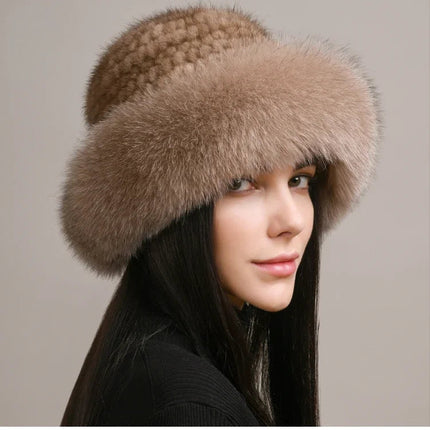 Winter Hats for Women, Real Mink Fur Hat, Womens Fur Hat with Warm Lining for Fall and Winter