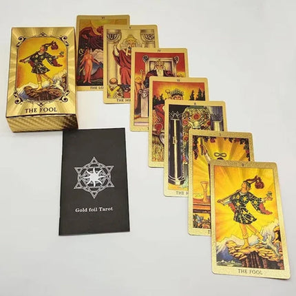 Tarot Card Deck with Guide Book, 78 Gold Foil Tarot Cards with Major Arcana – image 7