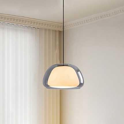 Ceiling Light Fixture, Glass Pendant Light with Adjustable Cord