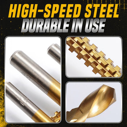 Drill Bit Set, 6 Piece High Speed Steel Drill Bits with Titanium Coating – image 4