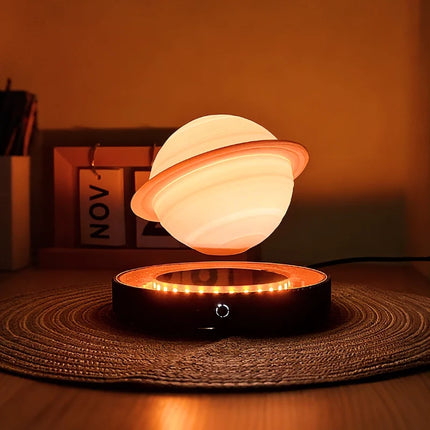 Levitating Lamp with Magnetic Rotation and Realistic Planet Design | Ambient Glow for Cosmic Home Decor