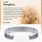 Bangle Bracelets for Women, To My Daughter Gift from Dad, Stainless Steel Cuff Bracelet with Proud of You Message