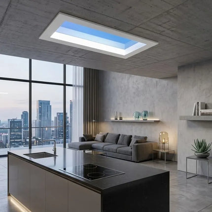 Skylight LED Fixture with Adjustable Lighting Modes | Architectural Minimalist Design for Realistic Sunlight Simulation