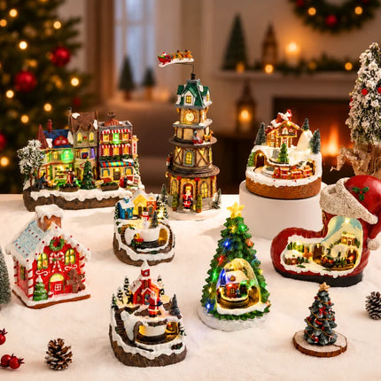 Christmas Village Set with Lights and Music, Moving Christmas Train – image 5