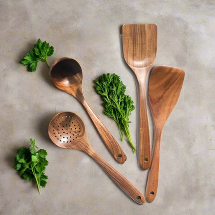 Teak Wood Kitchen Utensil Set, Eco Friendly Kitchen Utensils – image 5