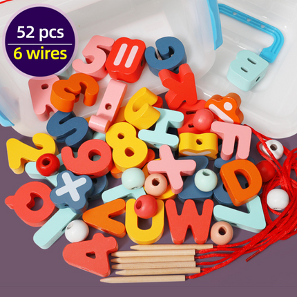 Stringing Beads for Toddlers, Wooden Lacing Beads with Animal and Fruit Shapes – image 5