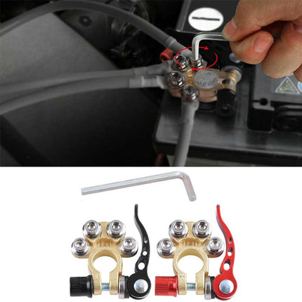 Car Battery Terminals, Brass Battery Post Connector with Quick Release Handle