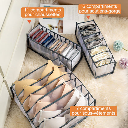 Closet Organizer for Underwear and Socks, Closet Storage Box for Bras
