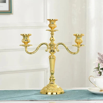 Gilded Candelabra with Adjustable Arms | Elegant Alloy Design for Tailored Candlelight Ambiance