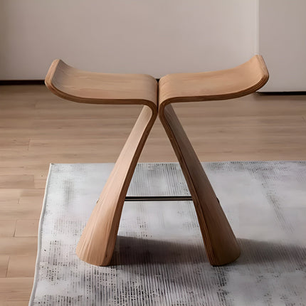 Rustic Wooden Stool for Entryway and Hallway, Nordic Wood Bench Seat for Living Room – image 7