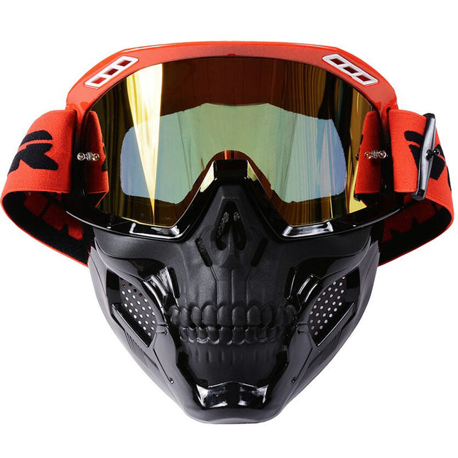 Skull Mask with Motorcycle Goggles, Motorcycle Face Mask with Removable Filter, Riding Goggles, Motorcycle Gear_00
