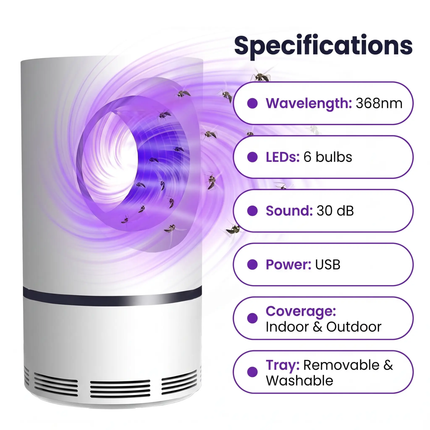 Indoor Fly Trap, UV Light Insect Trap with USB and Fan – image 4