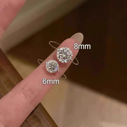 Moissanite Ring with Invisible Band, 1 or 2 Carat Floating Solitaire Ring in S925 Sterling Silver