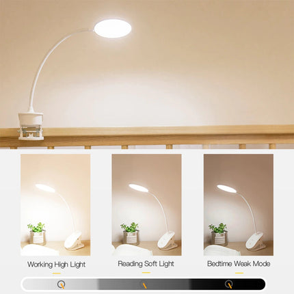 Clip On Bedside Lamp, Wireless Bedroom Lamp with Touch Control