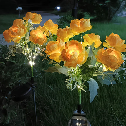 Solar Flower Lights for Garden with Timeless Floral Design | Durable Outdoor Décor for Enchanting Nighttime Glow