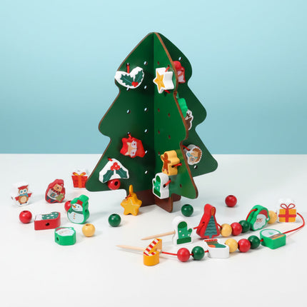 Stringing Beads for Toddlers, Wooden Lacing Beads with Animal and Fruit Shapes, Stringing Toys, Preschool Toys