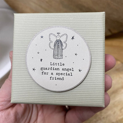 Guardian Angel Gift Box with Card, Wooden Angel Figurine, Christmas Gift for Friend, Religious Gifts