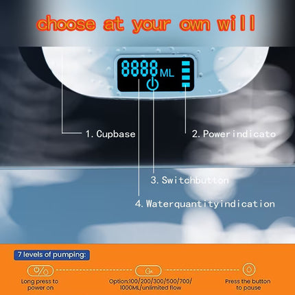 Automatic Water Dispenser with Rechargeable Battery & 8 Pump Levels | Smart Hydration Solution for Home and Office