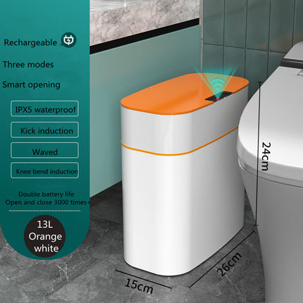 Automatic Smart Trash Can with UV Sterilization & Waterproof Design | Touch-Free Hygiene for Kitchen and Bathroom
