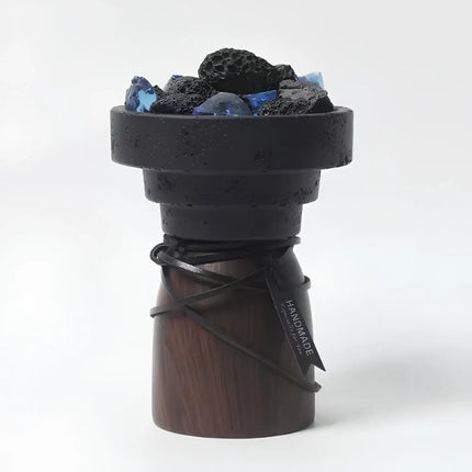 Cement and Wood Candle Holder with Textured Elegance | Versatile Decor for Wax Candles and Greenery