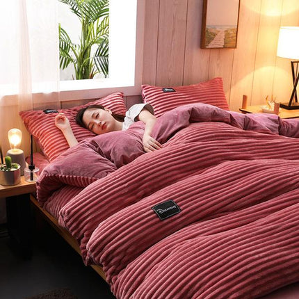 Velvet Duvet Cover Set with 2 Pillowcases, Thick Cozy Bedding – image 24