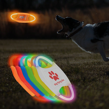 LED Dog Flying Disc with Rechargeable LED Lights | Interactive Toy for Day & Night Play