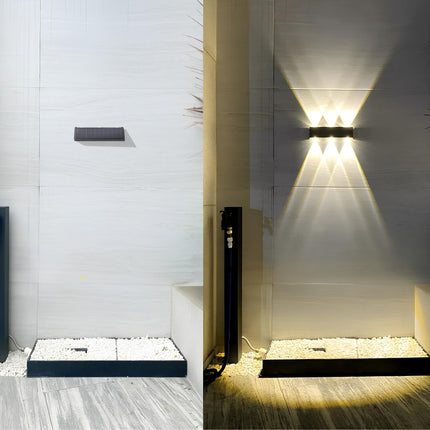Solar Powered Wall Light with 6 LED Bulbs | Waterproof Outdoor Lighting for Up to 20 Meters Coverage