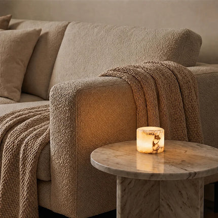 Handcrafted Marble Lamp with Rechargeable Cordless Design | Soft Ambient Lighting for Modern Interiors
