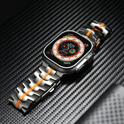 Titanium Apple Watch Band, Luxury Link iWatch Band with Hypoallergenic Clasp – image 4