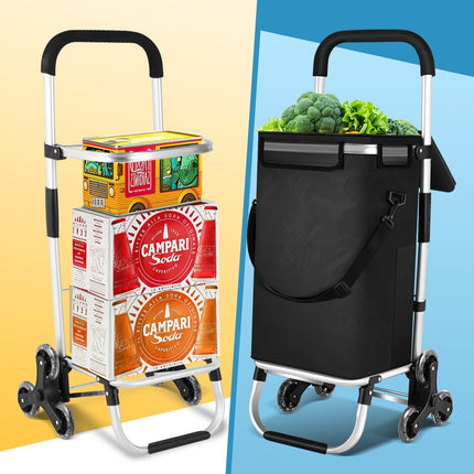 Foldable Shopping Cart for Groceries, Collapsible Shopping Cart with Removable Bag – image 5