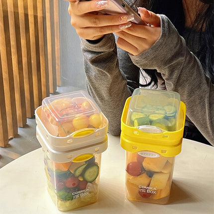 Portable Double Layer Salad and Yogurt Cup with Freshness Seal | Healthy Meal Solution for On-the-Go Eating
