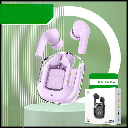 Mini Transparent Wireless Bluetooth Headset with LED Power Display | Noise Reduction for Ultimate Music Freedom