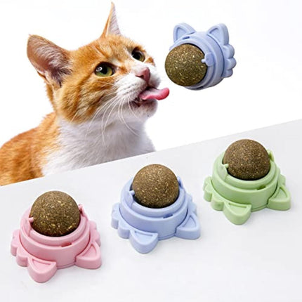 Catnip Dental Chew Balls for Cats with Sticky Adhesive | Promotes Oral Health and Engaging Playtime