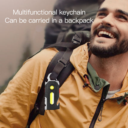 Multifunctional Emergency Light with Powerful LED & COB Illumination | Compact Outdoor Tool with Keychain and Survival Features