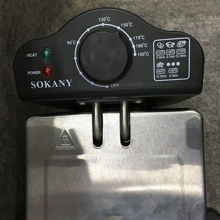 2000W Electric French Fryer with Teflon Coating | Advanced Temperature Control for Crispy Homemade Fries