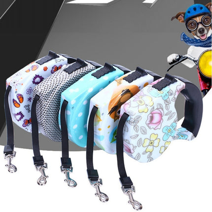Automatic Retractable Dog Leash with 5m Length | Lightweight Plastic with Fun Patterns for Safe Exploration