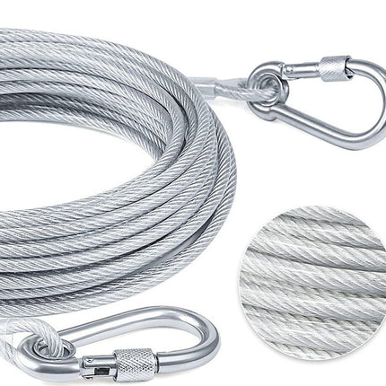 Chew Proof Dog Leash, Dog Tie Out Cable with Heavy Duty Carabiner Hooks – image 4