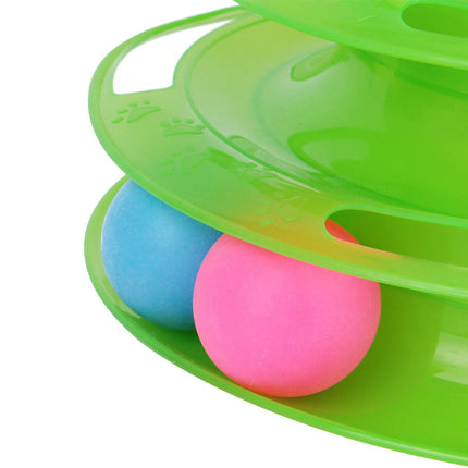 Triple-Level Cat & Dog Toy with Interactive Colorful Balls | Engaging Play Station for Training and Fun