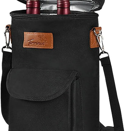 Insulated Wine Tote Carrier Bag with Padded Design | Leakproof Cooler for Travel and Parties
