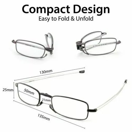 Reading Glasses for Women, Foldable Reading Glasses for Men 2 Pack