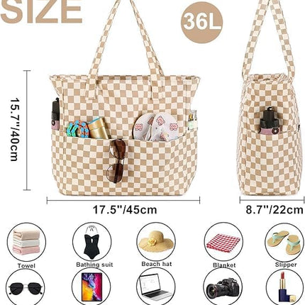 Vepine Waterproof Beach Tote Bag with Wet Compartment | Extra Large Carry-On for Weekend Travel