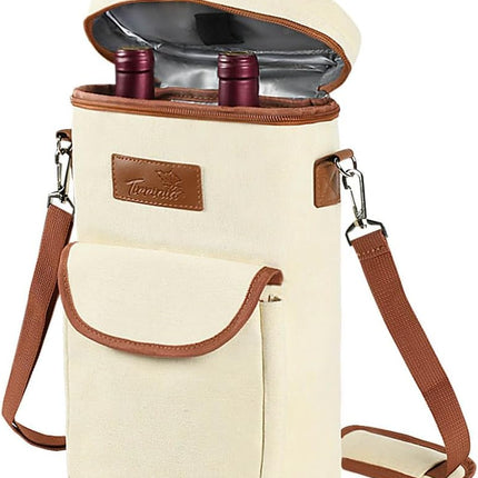 Insulated Wine Tote Carrier Bag with Padded Design | Leakproof Cooler for Travel and Parties