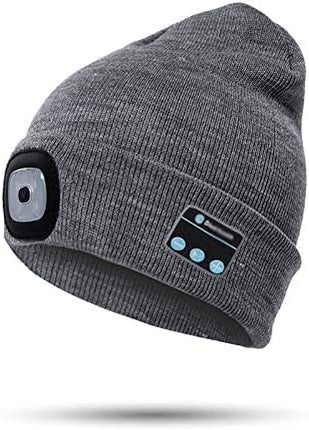 Bluetooth Beanie Hat with LED Light, Unisex Acrylic Beanie with Light