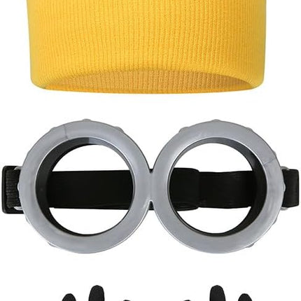 Halloween Costume Accessories, Yellow Hat with Goggles and Gloves, Adult Halloween Costume for Cosplay and Role Play