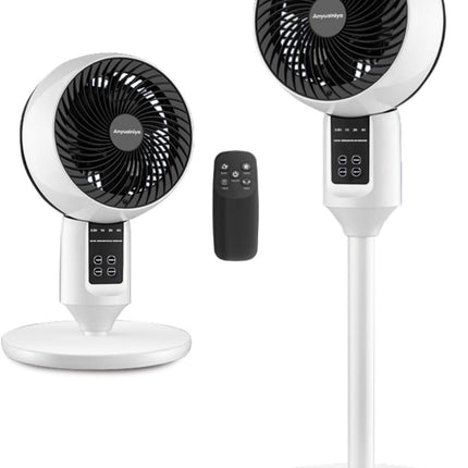 Oscillating Fan with Remote Control, Adjustable Standing Fan for Bedroom, Quiet Floor Fan with 3D Oscillation and Timer