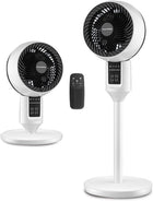 Oscillating Fan with Remote Control, Adjustable Standing Fan for Bedroom, Quiet Floor Fan with 3D Oscillation and Timer