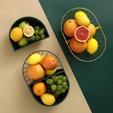 Wrought Iron Fruit Basket with Detachable Plate | Stylish Nordic Design for Organizing and Displaying Fruits and Vegetables
