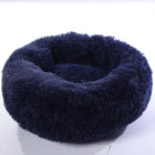 Round Plush Pet Bed for Small Dogs and Cats with Soft Vegan Fur | Calming Design for Ultimate Comfort